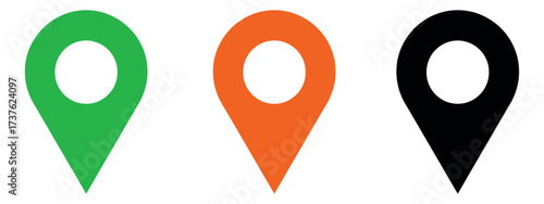 Foto Set of colorful map pin location icons