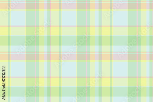 Pastel plaid pattern with soft lines. Calming, cheerful background. Suits apparel, textile, design, and web projects requiring gentle, vibrant textures.