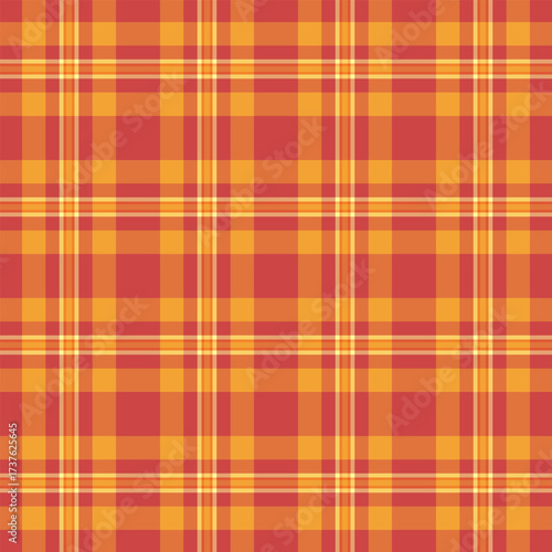 Seamless warmtoned tartan pattern. The classic plaid creates a cozy, autumnal feel. Great for backgrounds, textiles, and designs needing a rustic or heritage touch.