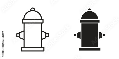 Fire hydrant icon art in black and white