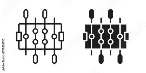 Foosball icon art in black and white