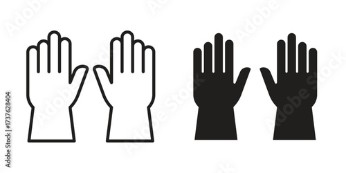 Gloves icon art in black and white