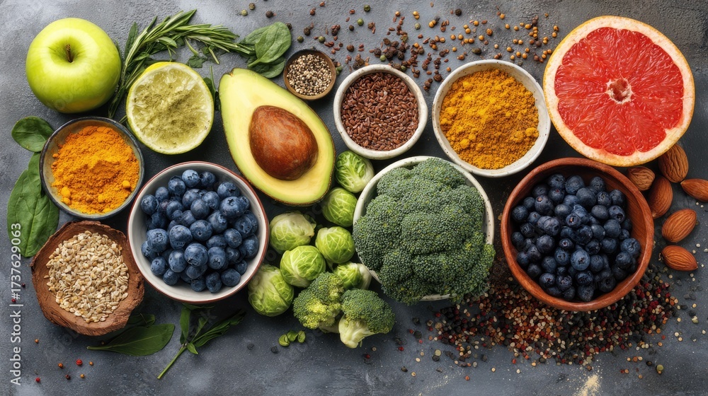 custom made wallpaper toronto digitalColorful assortment of fresh produce and healthy ingredients.