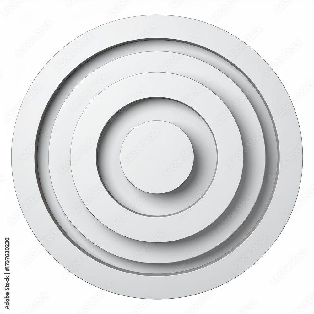 Obraz premium Concentric, white circles. Geometric, layered pattern