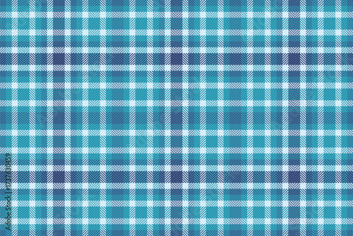 Blue plaid pattern check, christmas ornament texture vector tartan. Stroke textile fabric seamless background in cyan and light colors.