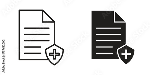Health insurance icon art in black and white