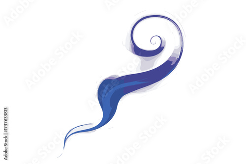 Colorful vector trail smoke fluid colored glowing gradient hues spiral illustration
