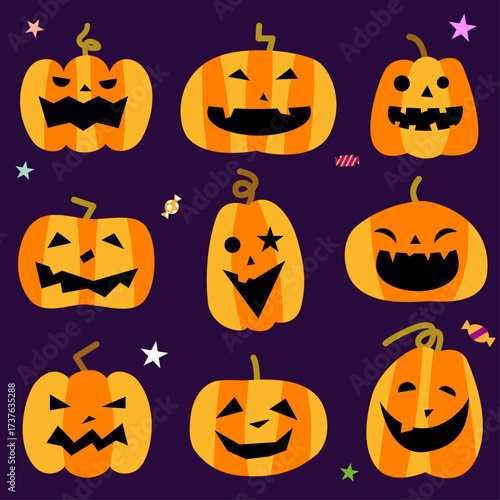色んな種類のかわいいハロウィンカボチャ
