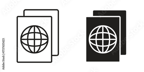 Immigration icon art in black and white