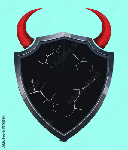 Dark Kingdom Crest, Featuring a Purple Shield with a Fleur-de-lis, Crowned with Gold and Surrounded by a Black Laurel Wreath