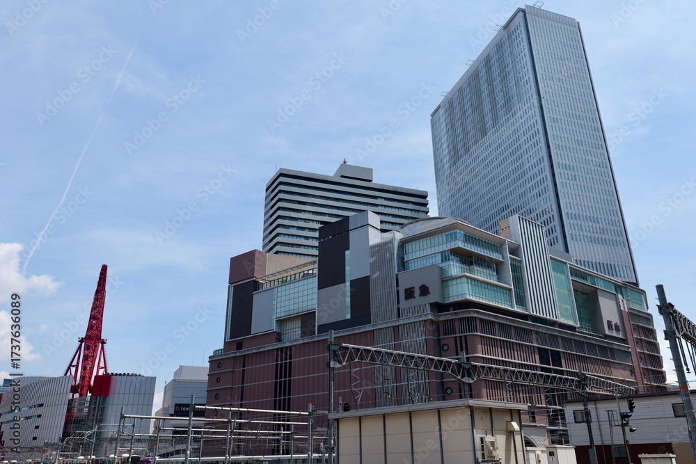 Naklejka premium 大阪駅のビル群 