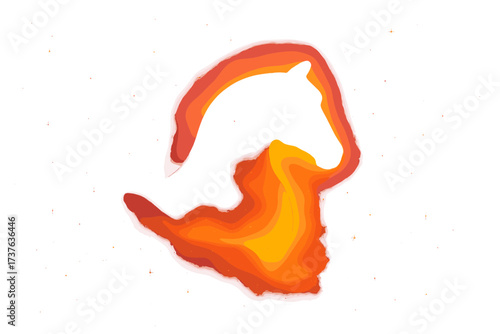 Vector hues nebula illustration glowing colorful filled horsehead silhouette gradient radiant