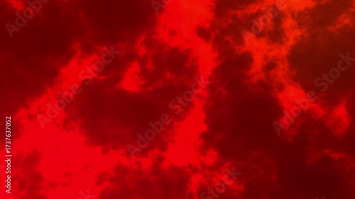 Abstract Red Fire Cloud Background Animation with Bright Energy Effect
