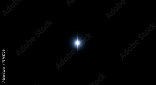 A single bright star shining in the dark sky, a symbol of hope, guidance, and the beauty of the night sky