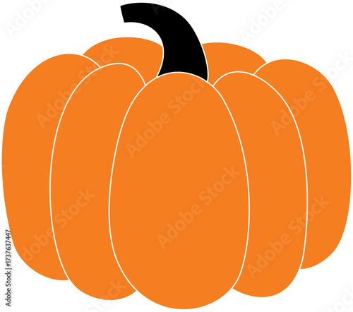 Pumpkin Clipart – Bold Orange Halloween and Thanksgiving Vegetable Illustration for Fall Designs