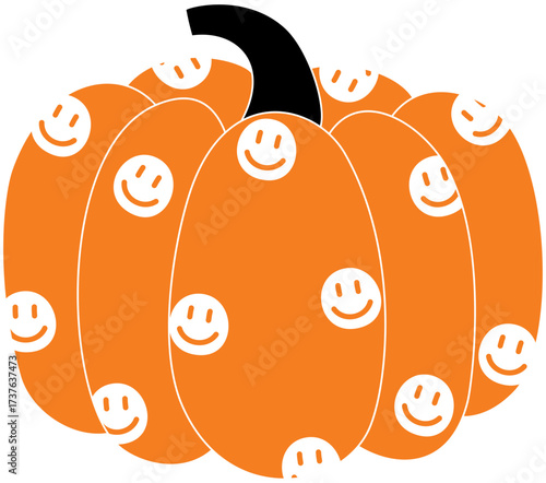 Smiley Face Pumpkin Clipart – Cute Orange Pumpkin with Happy Faces for Fall, Halloween, and Thanksgiving Designs