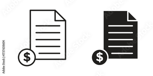 Invoice icon art in black and white