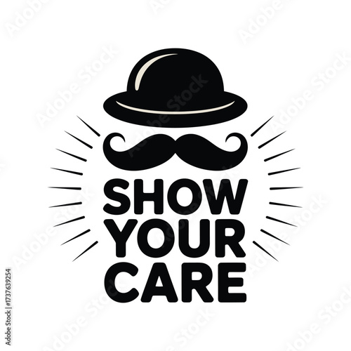 Show Your Care Mustache and Hat Logo