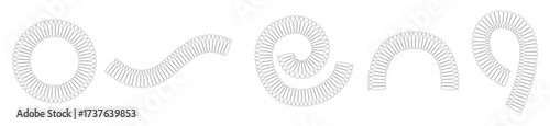 minimal spring coil spiral icon collection in clean line