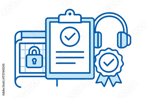Data security, regulatory compliance, customer support, and quality assurance concepts