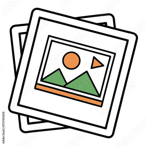 Abstract photography and videography icon representing digital media and visual content creation 
