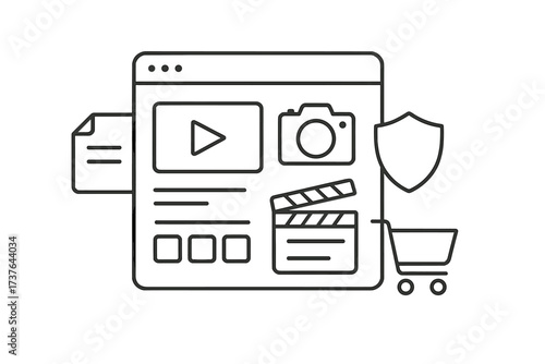 Online media content production, digital security, and e-commerce services