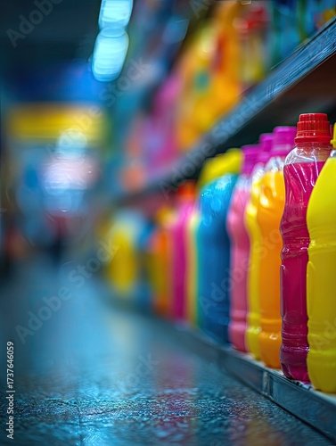 Wallpaper Mural Colorful cleaning supplies on store shelves Torontodigital.ca