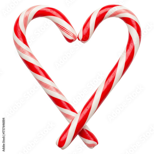 Festive candy cane heart shape image