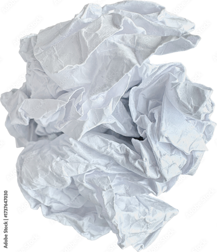Obraz premium White torn crumpled paper ball texture