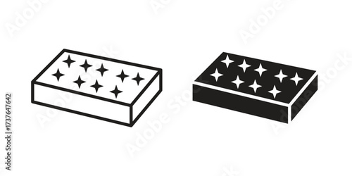 Mattress icon art in black and white