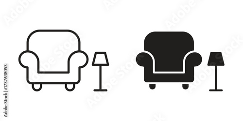 Lounge icon art in black and white