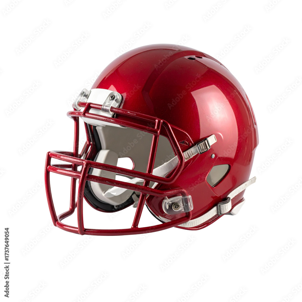 Naklejka premium Untitled design - Red American football helmet isolated on a white background with (3)