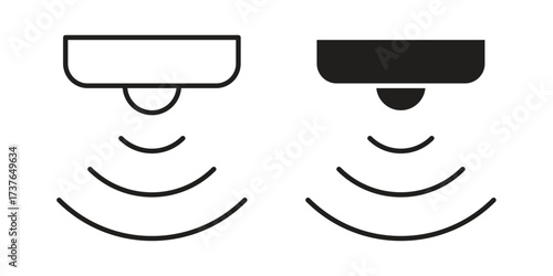 Motion sensor icon art in black and white