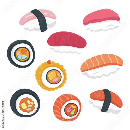 sushi set vector illustration