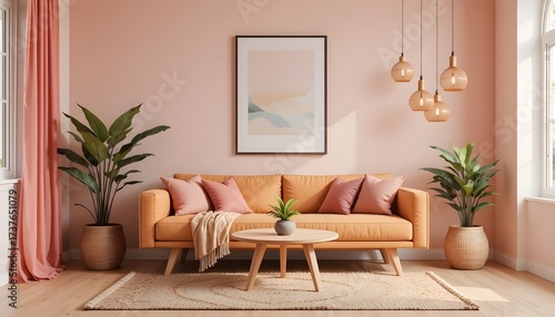 Generated image: Minimal boho decor with minimal colors