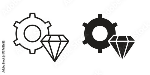 Operational excellence icon art in black and white