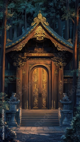 Wallpaper Mural Close-up of ornate Japanese temple gate
 Torontodigital.ca