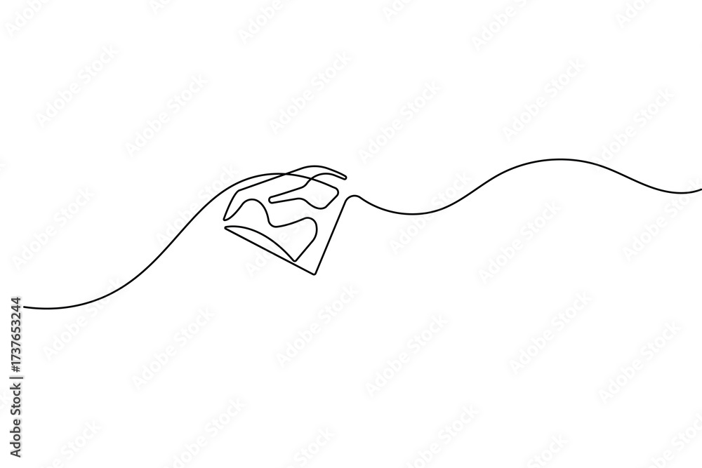 Obraz premium Diamond continuous one line drawing minimalist style isolated outline vector illustration design 