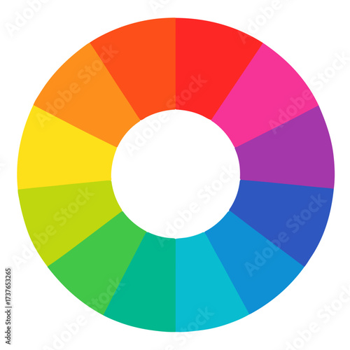 Vibrant Color Wheel Illustrating Spectrum of Hues for Artistic and Design Purposes