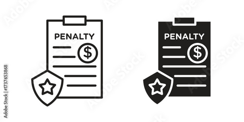 Penalty icon art in black and white
