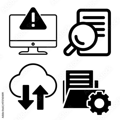 Illustrative symbols depict issues regarding cloud data management and system optimization solutions
