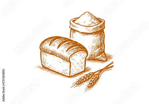 Bread hand drawn sketch sketch vector illustration