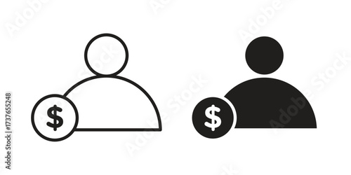 Personal loan icon art in black and white