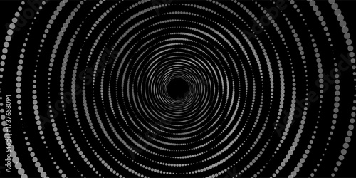 Set of speed lines in circle form. Radial speed Lines in Circle Form for comic books. Technology round Logo. Black thick halftone dotted speed lines.EPS 10,VECTOR