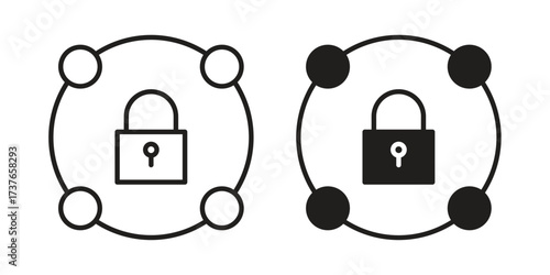 Private network icon art in black and white