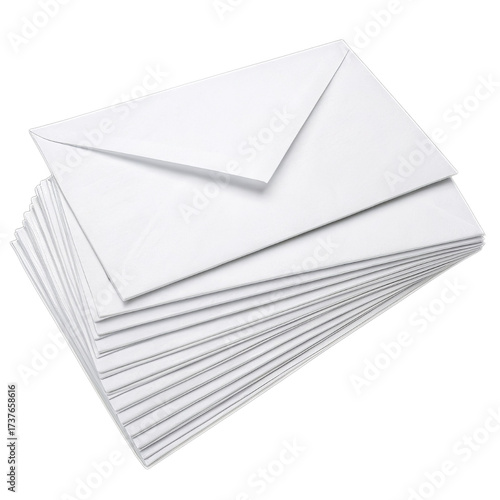 Stack of white envelopes for mailing letters and documents, perfect for correspondence and communication