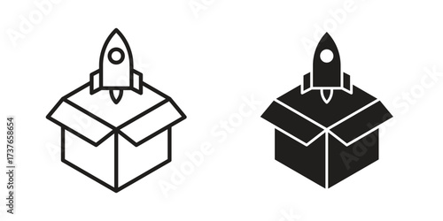 Product release icon art in black and white