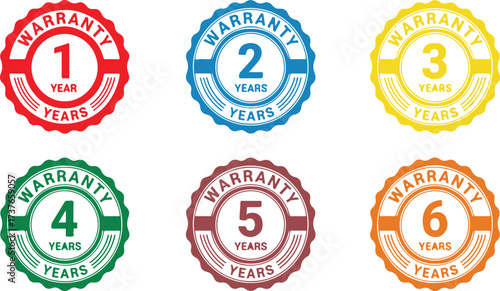 Warranty Seal Set with Numbers 1-6 Years | Guarantee Labels for Product Assurance, Sales and Marketing