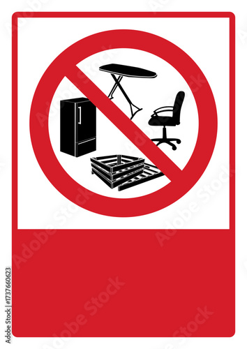 prohibition_safety signs_version 2_no dumping of bulk items_your custom message here_portrait_size a4/a3/a2/a1	 
