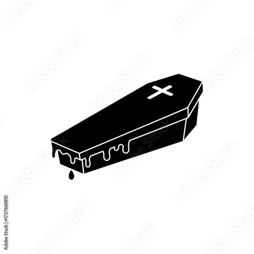 Coffin Icon – Halloween Grave Illustration